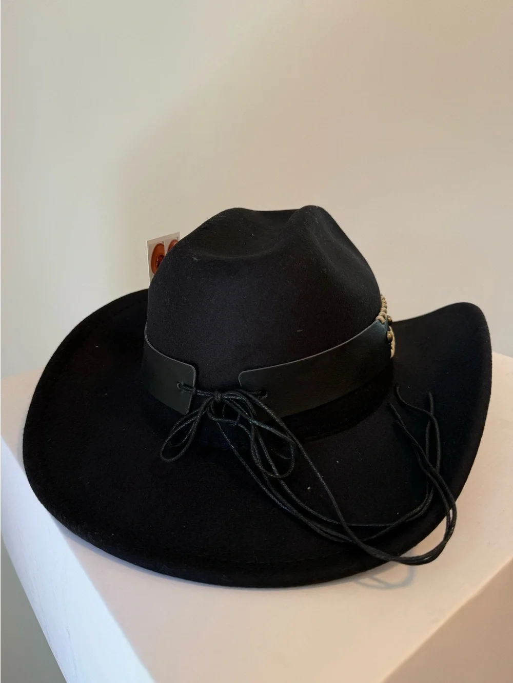Black Western Cowboy Hat with Decorative Bull Band New Adjustable #Lux-CL